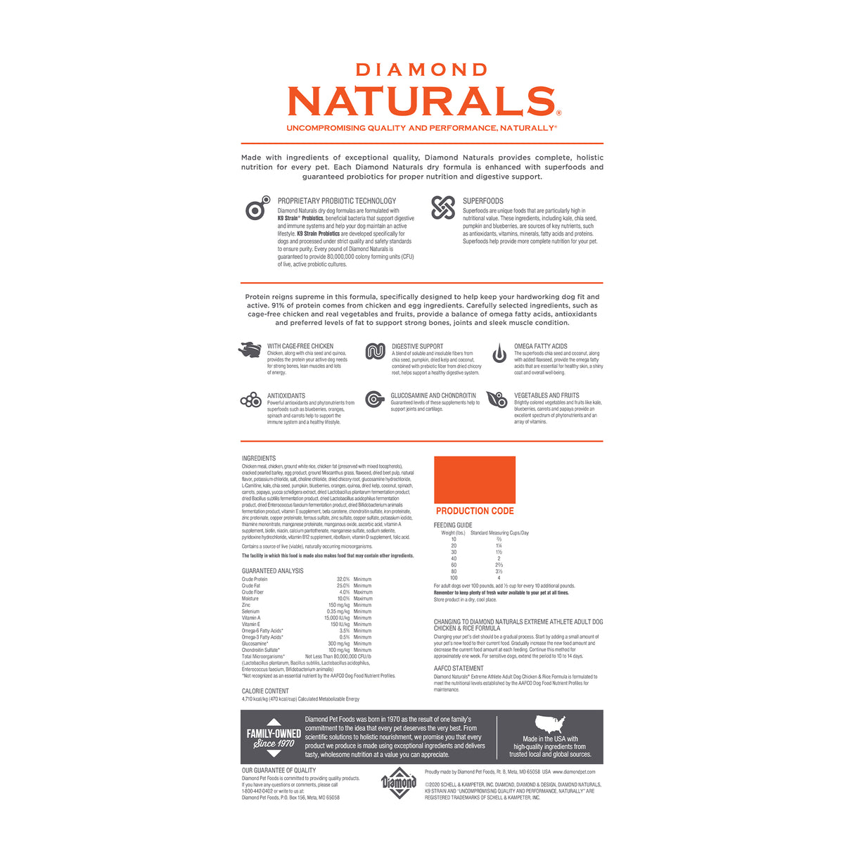 40 Lbs. Diamond Naturals Extreme Athlete Dog Food