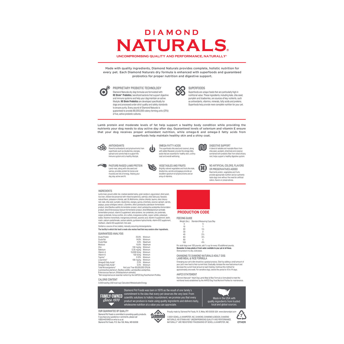 Diamond Naturals Lamb & Rice Meal Natural Dry Dog Food