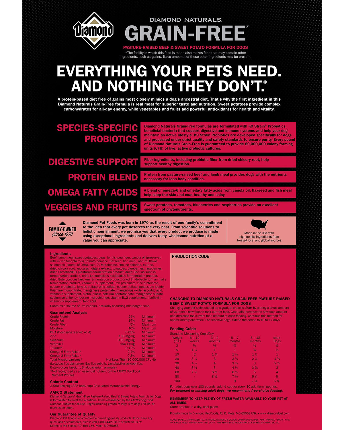 Diamond Grain Free Beef & Sweet Potato Dry Dog Food