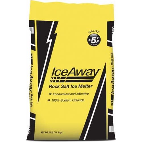 Ice Away Rock Salt - 50.0 lbs Bag - Fast-Acting De-Icing Solution for Driveways and Sidewalks