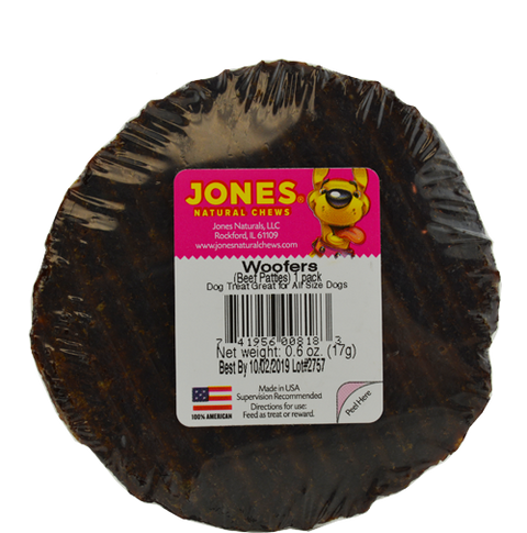 Jones Bones Beef Woofers Natural Dog Chew Treats