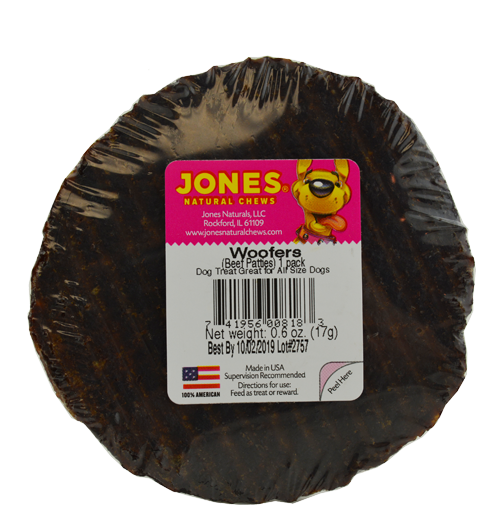 Jones Bones Beef Woofers Natural Dog Chew Treats