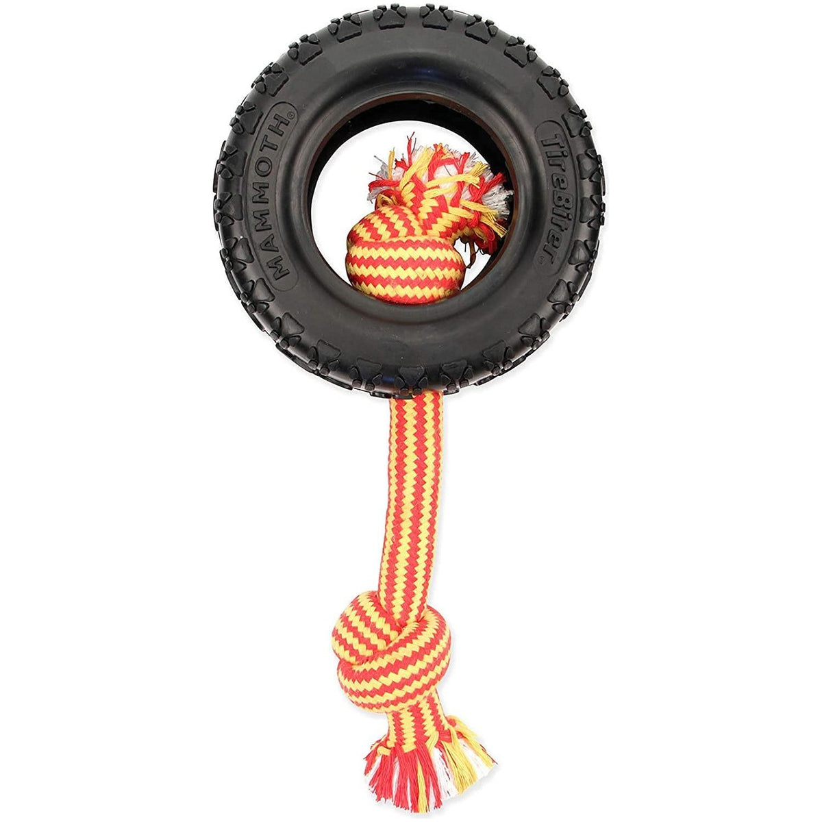 Mammoth Large 6in. Tire Biter With Rope Dog Toy