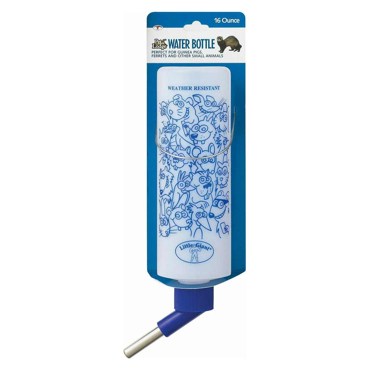 16oz Little Giant Opaque Plastic Water Bottle for Small Animals