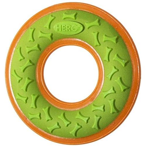 Retriever Series Outer Armor Large Ring Orange/Lime - Tough Dog Toy for Interactive Playtime