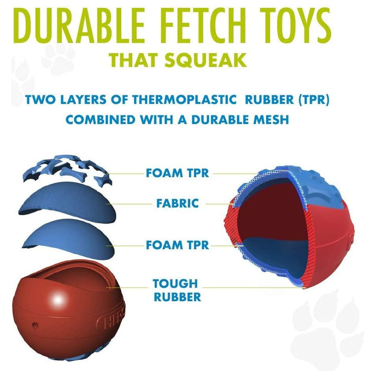 Outer Armor Large Ball Red and Blue Dog Toy