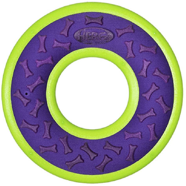 Outer Armor Large Ring Purple and Lime - Durable Dog Toy for Active Playtime