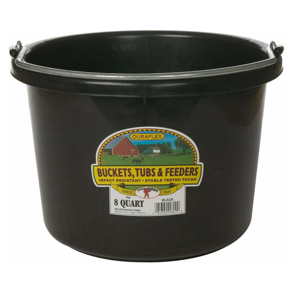 8 Quart Miller Black Plastic Bucket