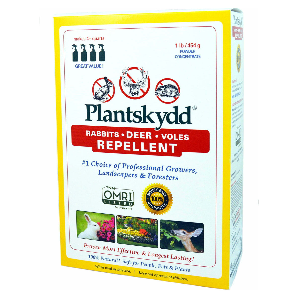 1lb PLANTSKYDD Deer and Rabbit Repellent - Long-Lasting Organic Animal Repellent for Gardens and Landscapes