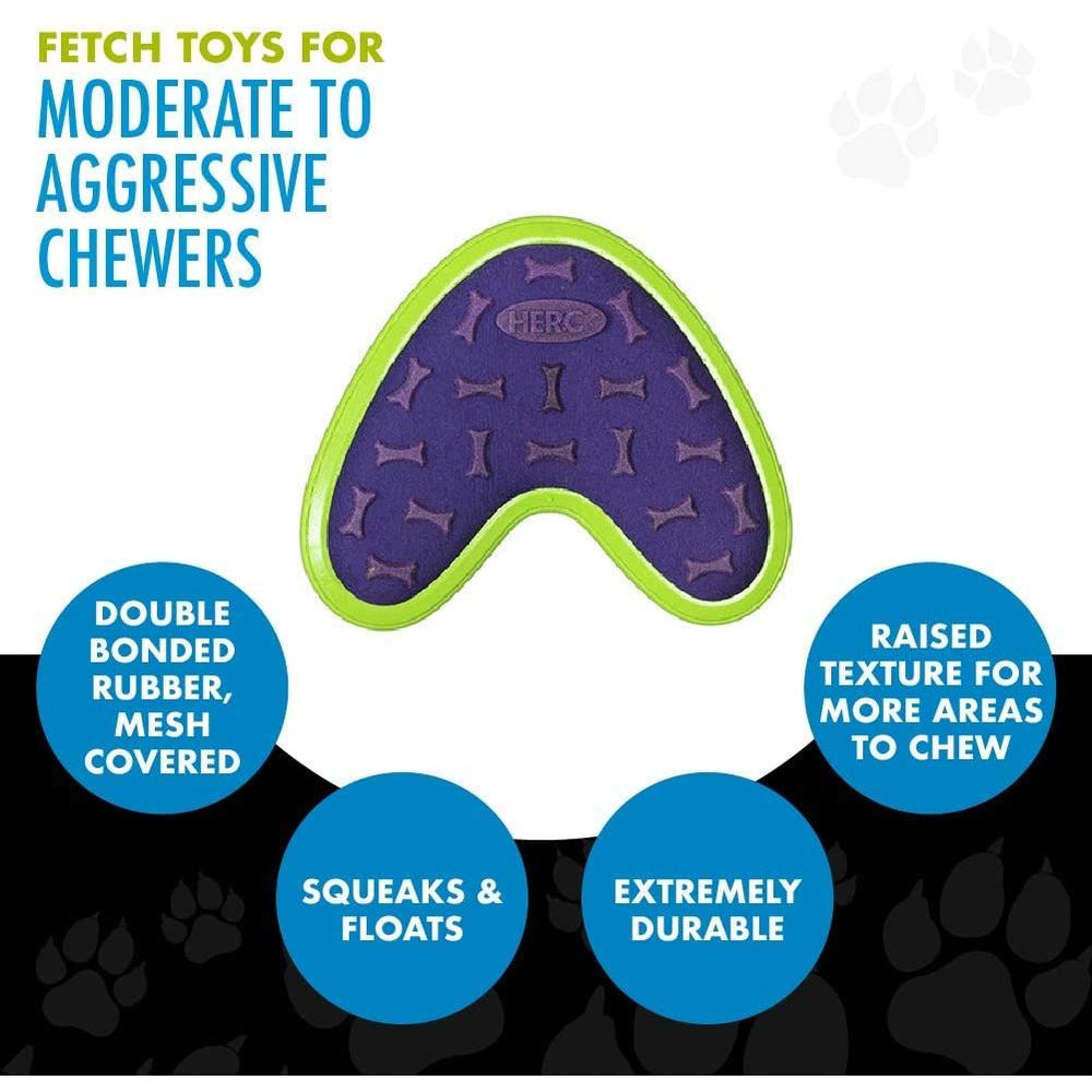 Outer Armor Large Boomerang Purple and Lime Dog Toy