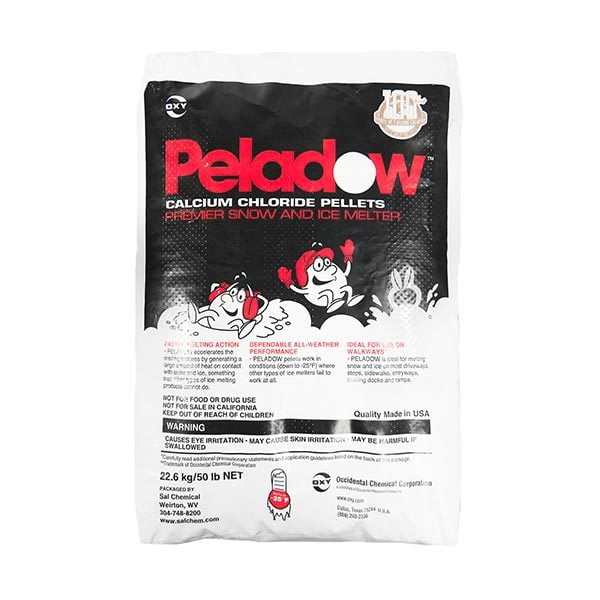Peladow Calcium Chloride - 50.0 lbs | High-Purity Ice Melter for Driveways, Walkways, and Roads