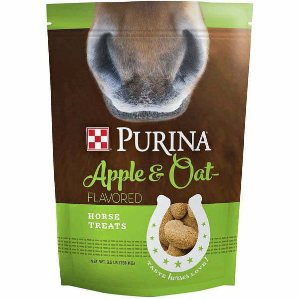 3.5lb Purina Apple & Oats Horse Treats - Nutritious Equine Snacks with Real Apples and Oats