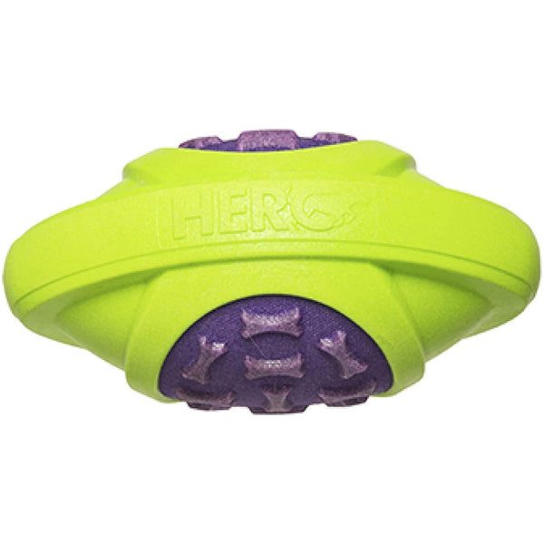 Outer Armor Small Football Purple and Lime - Durable Dog Toy for Interactive Fetch Games