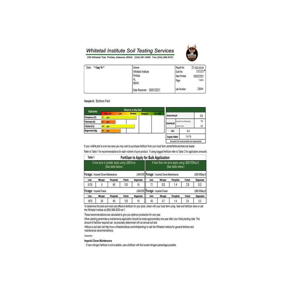 Whitetail Institute Soil Test Kit