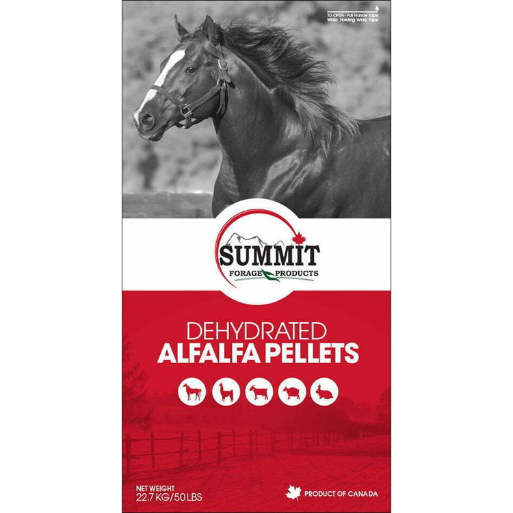 50 Lb. Summit Dehydrated Alfalfa Pellet - High-Fiber Horse Feed