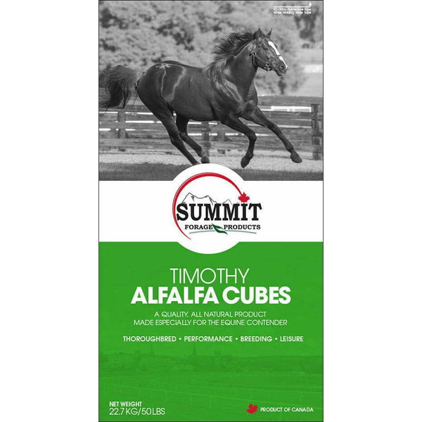 50 Lb. Summit Timothy Alfalfa Cubes - Premium High-Fiber Horse Feed