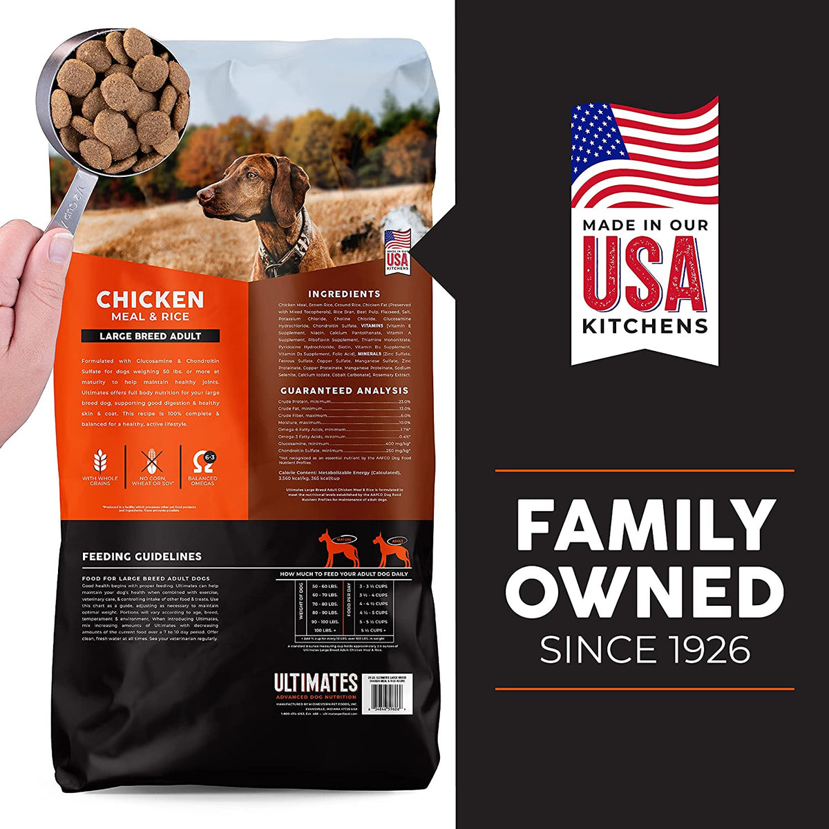 28 Lb Pro Pac Ultimates Chicken Meal & Brown Rice Large Breed Adult Dry Dog Food