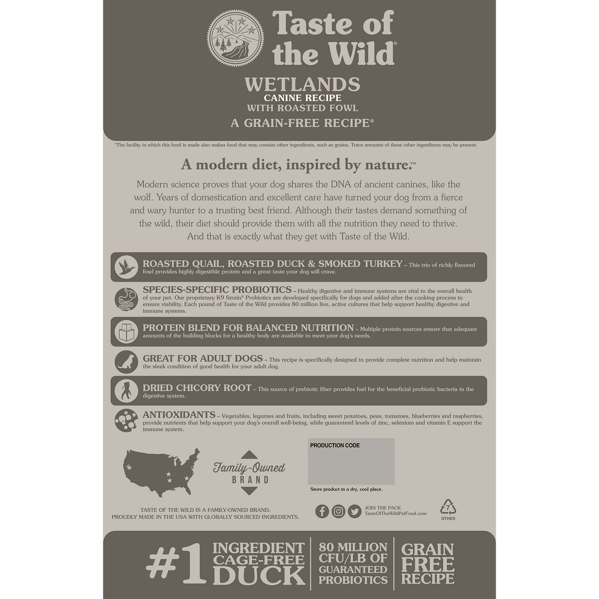 Taste of the Wild Wetlands Grain-Free Dry Dog Food