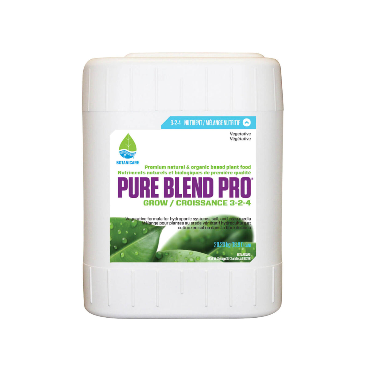 Botanicare Pure Blend Pro Grow - Organic Hydroponic Nutrient Solution - 5.0 Gallons