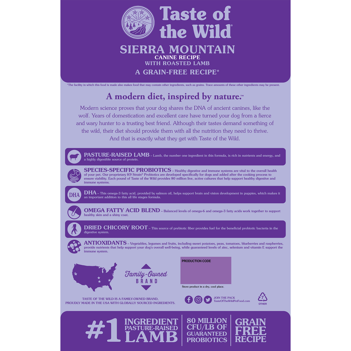 Taste of the Wild Sierra Mountain Grain-Free Dry Dog Food