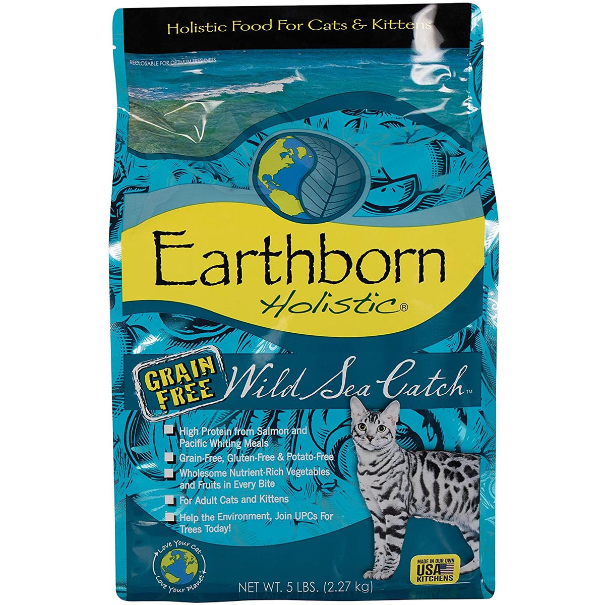 12.5 Lb Earthborn Holistic Wild Sea Catch Grain-Free Natural Dry Cat & Kitten Food